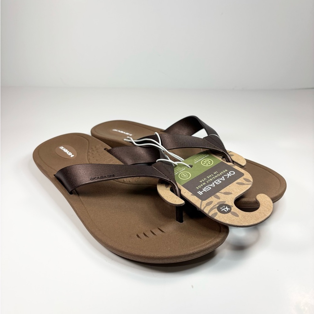 Okabashi Breeze Copper Women's Cushioned‎ Flip Flop,Made in USA Shoes, Size XL